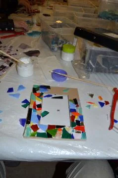 Creating a picture frame with mosaic Stock Photos