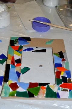 Creating a picture frame with mosaic Stock Photos
