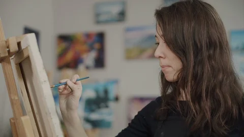 Creating the piece of art Video stock 115277377