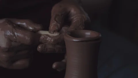 Creating a pitcher in the workshop Stock Footage 109285165