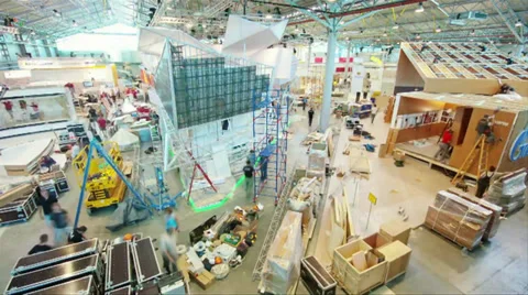 Creating the platform for the holding the Forum Stock Footage 30190640