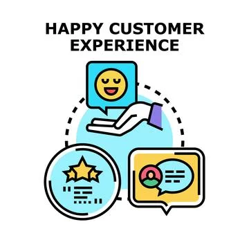 Creating positive customer experience and feedback concept Stock Illustration