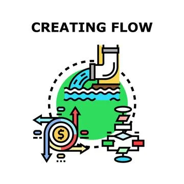 Creating process flow diagram for business management Illustrazione stock