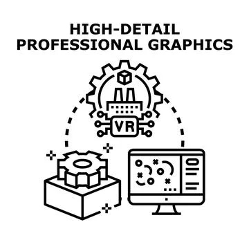 Creating professional high detail graphics for virtual reality 스톡 일러스트