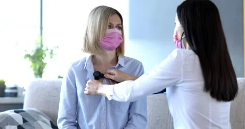 Creating a Professional Interview Setup Where Masks Are Worn in a Safe and Video stock 295051946