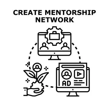 Creating professional mentorship network for development and growth Stock Illustration