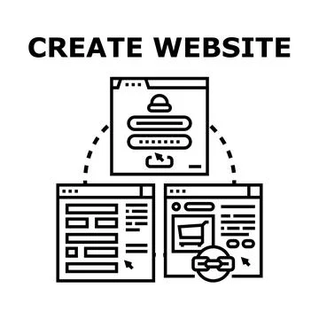 Creating professional website development and online design concept Stock Illustration
