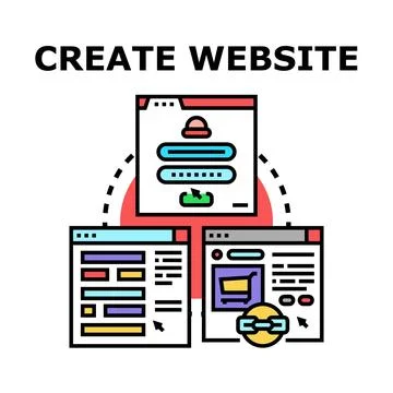 Creating professional website development and online design concept Stock Illustration