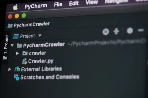 Creating project in PyCharm platform Stockfoto's