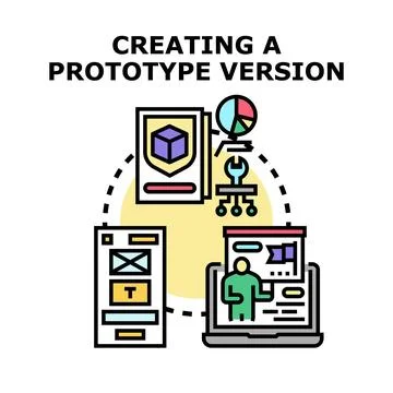 Creating prototype version for application development cycle イラスト素材