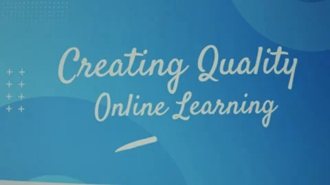 Creating quality online learning. Inscription on blue background. Education Stock Footage 270499662