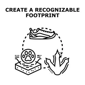 Creating a recognizable footprint leaving lasting impact Ilustración de archivo