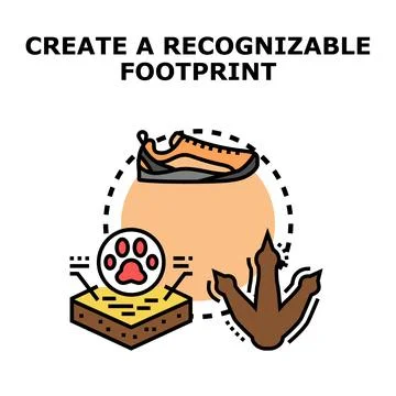 Creating a recognizable footprint leaving lasting impact Ilustración de archivo