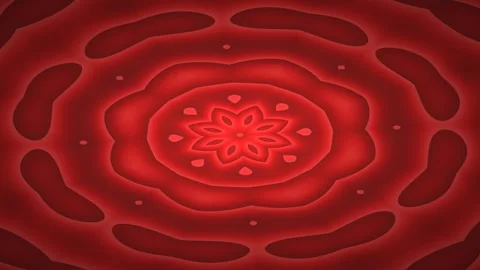Creating a Red Abstract Floral Pattern in Motion Stock Footage 328618780