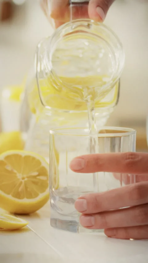 Creating a refreshing mojito with lemon on a sunny kitchen table Stock Footage 331541326
