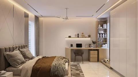 Creating a Relaxing Atmosphere in Your Master Bedroom Illustrazione stock