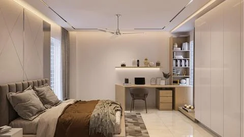 Creating a Relaxing Atmosphere in Your Master Bedroom Stock-Illustration