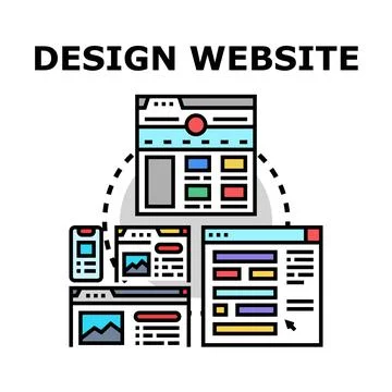 Creating responsive website design for digital development Illustrazione stock