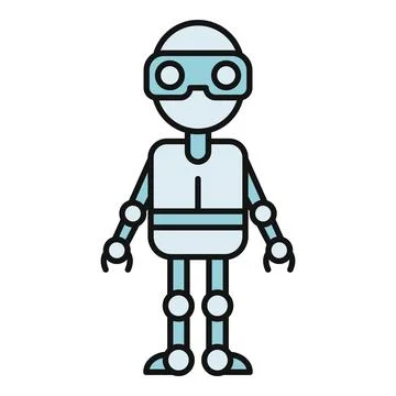 Creating robot character for artificial intelligence technology icon Stock Illustration