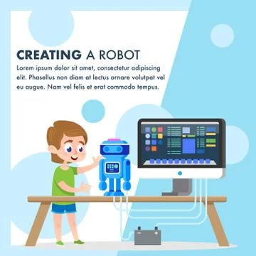Creating a Robot Model. Early Student Workshop. Stock Illustration