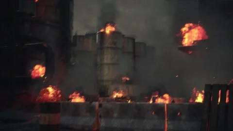 Creating the running effect. Explosions in the game. Incredible effects. Stock Footage 302784109