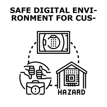 Creating a safe digital environment for customers Stock Illustration