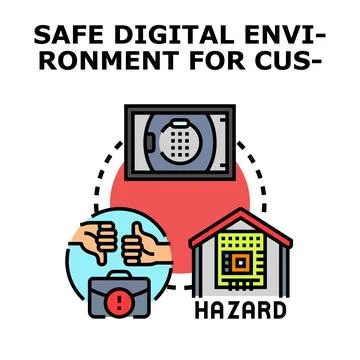 Creating a safe digital environment for customers 库存插图