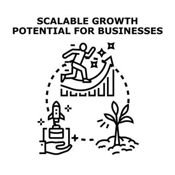 Creating scalable growth potential for business development Stock Illustration
