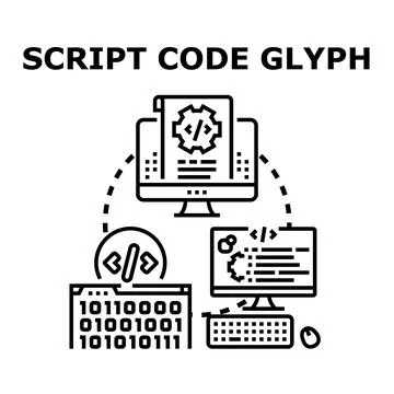 Creating script code for software development process 스톡 일러스트
