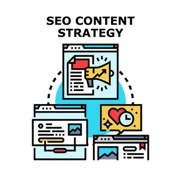 Creating seo content strategy for digital marketing success イラスト素材
