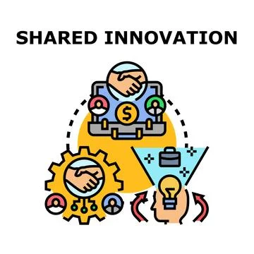 Creating shared innovation business idea process Stock Illustration
