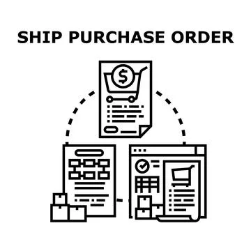 Creating shipment purchase order for delivery process Stock Illustration