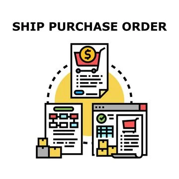 Creating shipment purchase order for delivery process Stock Illustration