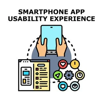 Creating smartphone application usability user experience design Stock Illustration