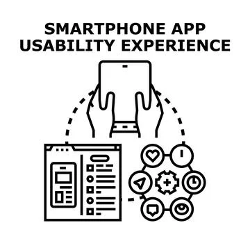Creating smartphone application usability user experience design 库存插图