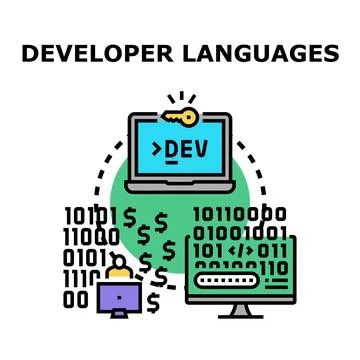 Creating software development languages concept vector Stock Illustration