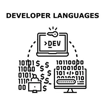 Creating software development languages concept vector Stockillustratie