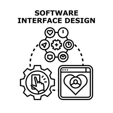 Creating software interface design for user experience Stock Illustration