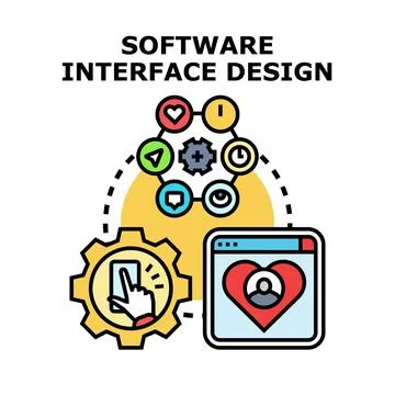 Creating software interface design for user experience Stock Illustration