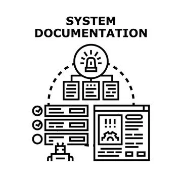 Creating software system documentation and development progress tracking Stock Illustration