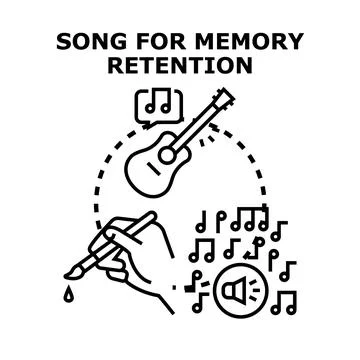 Creating song for memory retention concept vector Stockillustratie