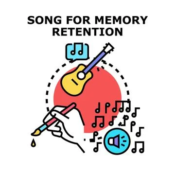 Creating song for memory retention concept vector Stock Illustration