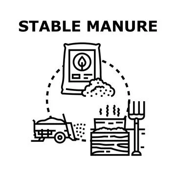 Creating stable manure organic fertilizer for soil enrichment Stock Illustration