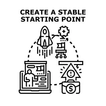 Creating a stable starting point for business growth Stock Illustration