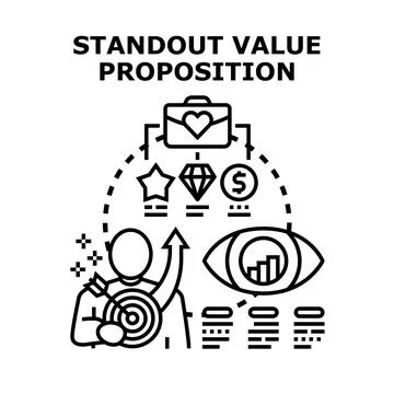 Creating standout value proposition for target customer Stockillustratie