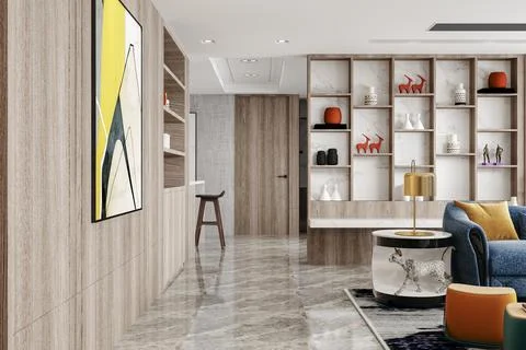 Creating a Striking Wall Background for Your Living Room Stock-Illustration