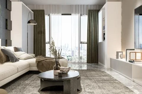 Creating a Striking Wall Background for Your Living Room Stock Illustration