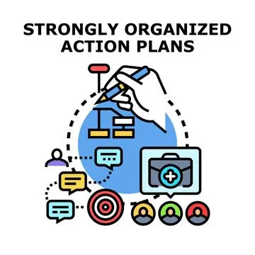 Creating strongly organized action plans for business strategy イラスト素材
