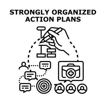 Creating strongly organized action plans for business strategy Stock-Illustration