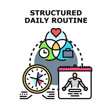 Creating a structured daily routine for balanced life Stock-Illustration
